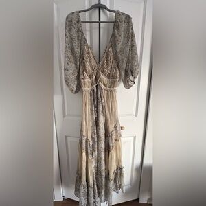 Free People Floral Long Sleeve Maxi Dress